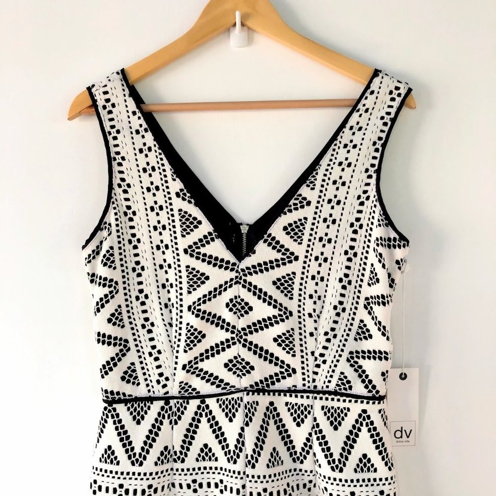 Nordstrom Dolce Vita Black and White Jumpsuit Lace Overlay Women's Size Large